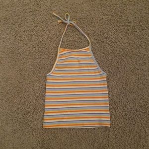 Brandy Melville Striped Halter Top